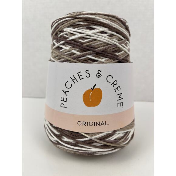 Peaches & Creme Cotton Yarn Chocolate Milk Ombre 13 Oz 674 yds Brown Tan White - Picture 1 of 5